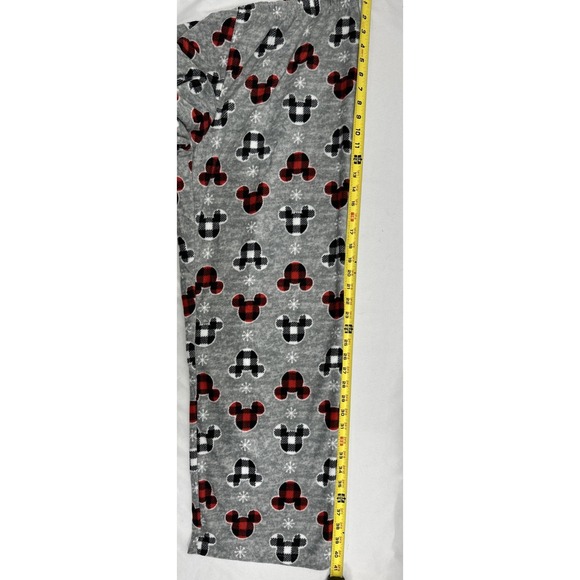 Disney Mens Lounge Pajama Pants XL Mickey Mouse Ears Buffalo Plaid Gray NWT - Picture 6 of 8